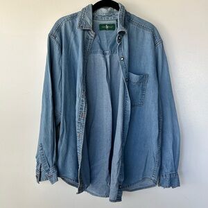 Hunt Club Denim Blue Button-Down Shirt